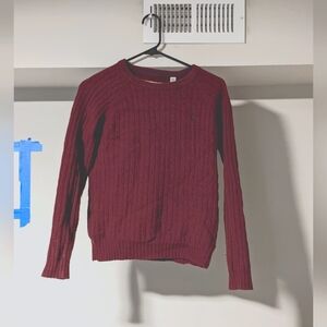 Jack Wills Medium/Size 10 UK size 6 US Burgundy Wool  Cableknit Sweater